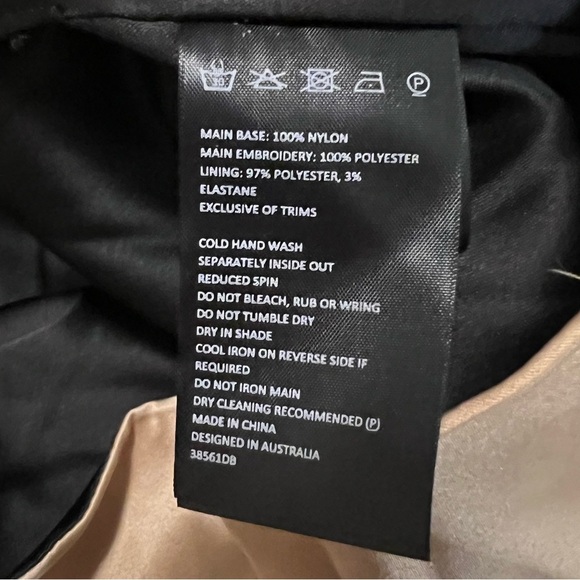 NWT Revolve Bardot Lace Embroidered Dress in Black 10 Large Goth Event Formal - Picture 12 of 16